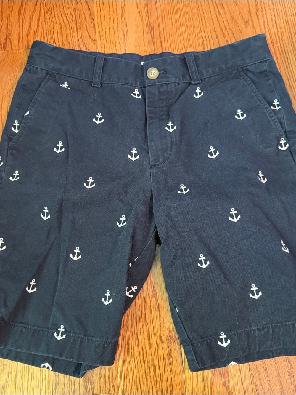 Crewcuts Boys Navy Anchor Embroidered Shorts 14